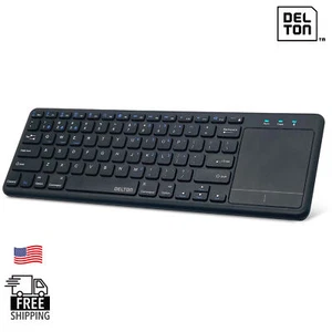 Delton N60 Bluetooth Wireless Computer Keyboard with Touchpad - Black - Picture 1 of 9