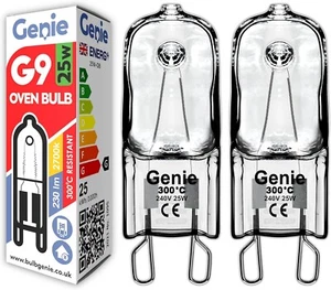 25W G9 Oven Bulb (Pack of 2) Halogen 300°C Heat Resistant 230V Lamps for Neff, A - Picture 1 of 8