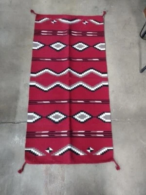 Hand Woven Wool Southwest Style Area Rug/Throw - Image 1 of 4