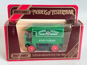 Matchbox Models Of Yesteryear Y-29 1919 Walker Electric Van "Joseph Lucas Ltd." - Picture 1 of 4