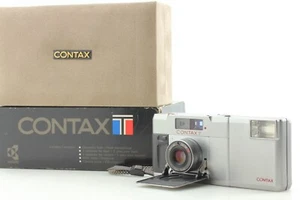 [TOP MINT in Box] CONTAX T Silver Rangefinder Film Camera + T14 Flash from JAPAN - Picture 1 of 18