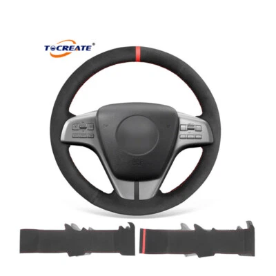 Black Synthetic Suede Car Steering Wheel Cover for Mazda 6 Atenza #Q003 - Image 1 of 4