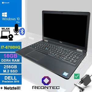 Laptop Dell Precision 3510 Intel i7-6700HQ Windows 10 Pro 256GB M.2 SSD 16GB RAM