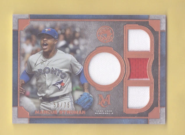 2019 Topps Museum Collection MARCUS STROMAN Quad Jersey Relic /75 Copper SP - Image 1 of 1