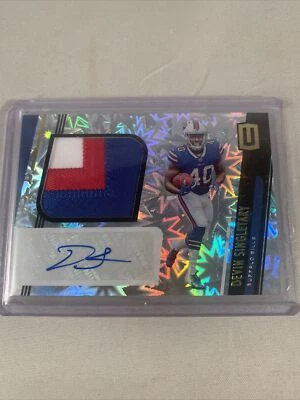 Devin Singletary Unparalleled Impact Rookie Patch Auto /75 Buffalo Bills - Image 1 of 4