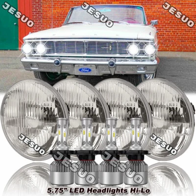 For Ford Galaxie 500 1962-1974 4Pcs 5.75" 5-3/4inch Round Led Headlights Upgrade — 第 1/4 张图片