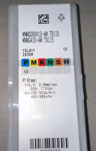 TUNGALOY HARTMETALLEINSÄTZE MENGE 10 WNMG080412-AM T9115 WNMG433 - Bild 1 von 2