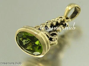 P014 - LOVELY Genuine 9K Yellow GOLD Natural PERIDOT FOB or PENDANT - Picture 1 of 1
