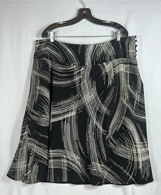 Falda Judith Hart Mujer Talla 16 con Cremallera Lateral Negra Marfil Línea A Completamente Forrada (G) Foto 1 de 4