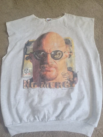 Rare Vintage Stone Cold Steve Austin 1999 Short Sleeve Sweatshirt 90s Wrestling Cover