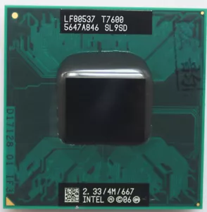 Procesador Intel Core 2 Duo Mobile T7600 2,33 GHz 4M 667 de doble núcleo Socket M SL9SD - Imagen 1 de 1