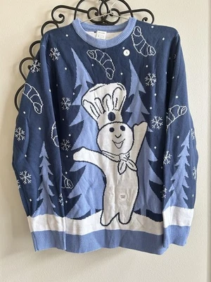Suéter Pillsbury Doughboy 2022 Feo Navidad Adulto Grande (L) - Con Audio-NFC Foto 1 de 4
