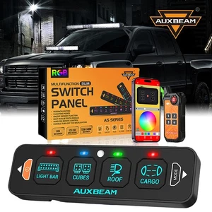 AUXBEAM 4 Gang RGB Switch Panel w/ bluetooth APP & Remote Control for Chevy GMC - Picture 1 of 12
