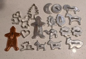 Vintage 50er Jahre verschiedene Metall Ausstechformen 19er Set - Bild 1 von 21