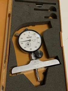 Mitutoyo No. 2904 7218 Messuhr Tiefenmesser 0,001" mit Zubehör & Gehäuse - Bild 1 von 12
