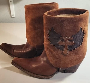 Corral Damen Cross Lizard Bündchen spitz zulaufend Cowgirl Stiefel C2213 Größe 9M - Bild 1 von 10