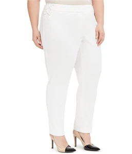 Calvin Klein Womens Lace Up Detail Casual Trouser Pants, White, Plus Size, 22W - Picture 1 of 1