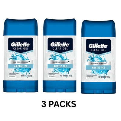 Gillette Antiperspirant and Deodorant forMen,Clear Gel Arctic Ice 3.8oz 3pck - Image 1 of 4