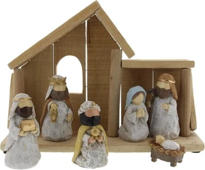 Burton & Burton - Resin A King is Born Nativity Set- 7pc - Picture 1 of 7