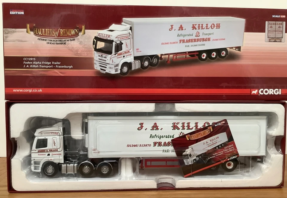 Corgi CC13915 Foden Alpha with Fridge Trailer, JA Killoh, 1/50 scale. - Image 1 of 1