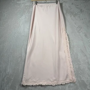 Maxi gonna slip setosa Wild Fable blush rosa pizzo orlo ciquette romantica taglia S - Foto 1 di 12