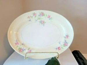Salem China Symphony Pink Floral Oval Platter 23k Gold Vintage 1930s - Picture 1 of 4