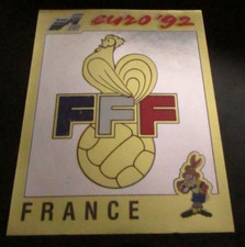 Panini Euro 92 1992 France Badge sticker no 42 unused FOIL original back RARE