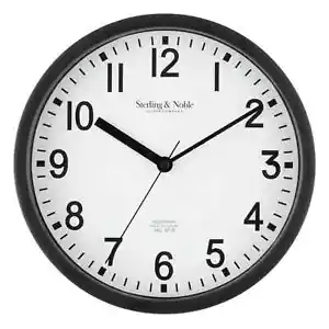 8.78" Analog Wall Clock Large Modern Home Office Mirror Surface Decor Black New - Picture 1 of 11