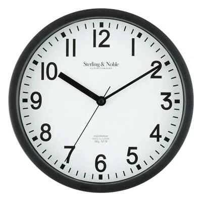 8.78" Analog Wall Clock Large Modern Home Office Mirror Surface Decor Black New - Image 1 of 4