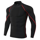 Mens Compression T Shirt Skins Quick-dry Base Layer Mock Long Sleeve Running Top