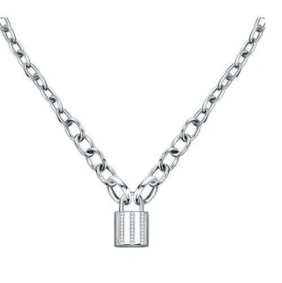 Collana Donna Morellato ABBRACCIO SAUB01 Catena  + Ciondolo Lucchetto Zirconi - Immagine 1 di 3