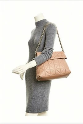 Karen Millen Neutral Leather Gold Chain Bag - Image 1 of 4