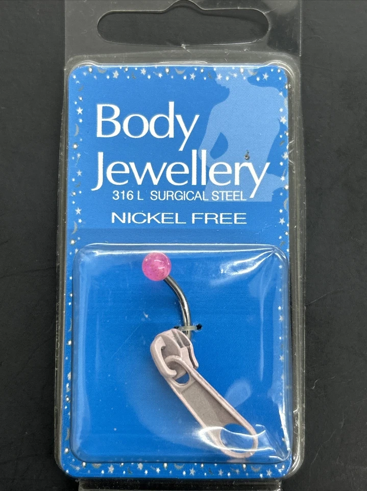 Anillo ombligo cremallera tono carne acero quirúrgico por joyería corporal R20 Foto 1 de 4