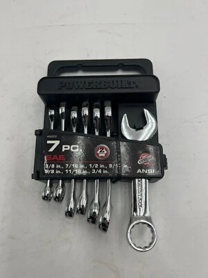 Powerbuilt 640203 7 Piece SAE Stubby Combination Wrench - Image 1 of 4