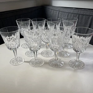 Set of 11 Vintage Waterford Lismore Cut Crystal Water Goblet 6 7/8" Gothic Mark - Picture 1 of 17