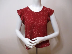 Women's Paper Moon Red Polka Dot Cap Sleeve Blouse Top Size Petite Extra Small - Picture 1 of 8