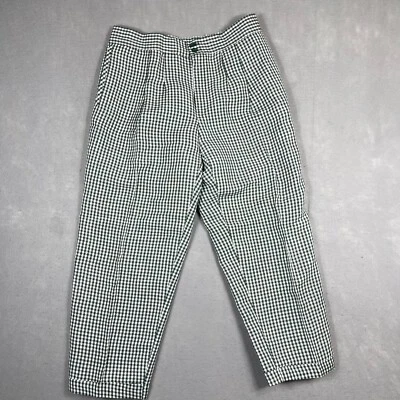 Giorgio di Sant’Angelo Pants Womens 6 Green Plaid Linen Cropped VTG Trousers - Изображение 1 из 4