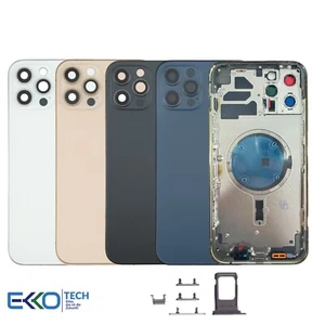 Backcover für iPhone 12 Pro Max Gehäuse Rahmen Rückseite Glas Frame Vormontiert - Bild 1 von 1