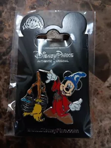 Mickey Mouse Fantasia Sorcerer and the Broom Pins (2 Pieces) - Picture 1 of 1