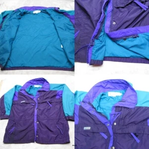 Giacca Columbia Vintage Donna XL Viola Radiale Full Zip Gizzmo Colorblock Shell - Foto 1 di 16