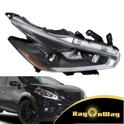 For 2018 Nissan Murano Halogen Right Side Projector Headlight Assembly w/LED DRL Foto 1 de 4