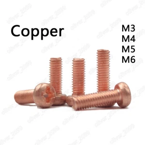 Tornillos de máquina cabeza cruzada M3 M4 M5 M6 99,9% cobre puro Phillips - Imagen 1 de 6
