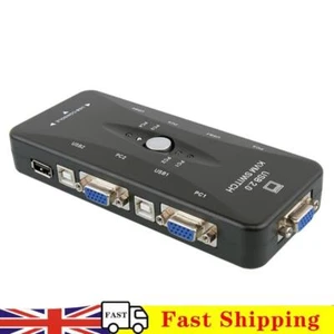 HW1702 USB KVM Switch 4 in 1 Out VGA Splitter Box for Keyboard Mice Monitor - Afbeelding 1 van 12