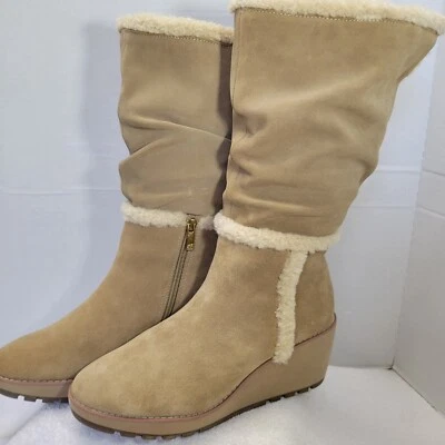 NWOB Anne Klein Preslie Slouch Shearling Style Women Size 9 Boot Faux Fur Lined - Image 1 of 4
