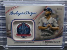 2020 Topps Clayton Kershaw 60th Jumbo Jersey Sleeve Patch #JSES-CK Dodgers