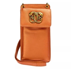 SHARIF LEGACY Pearlized Burnt Orange Leather Crossbody Handbag NWT - Picture 1 of 2