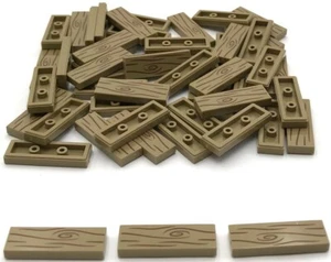 Lego 50 nuevas baldosas tostadas oscuras planas lisas 1 x 3 con piezas de grano de madera - Imagen 1 de 1