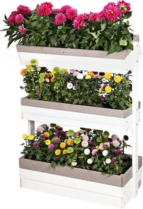 Vertikalbeet Balkon Outdoor Wand Holz Hochbeet vertikal Etagen Kästen Kräuter - Bild 1 von 8
