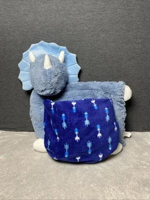 Manhattan Kids Blue Triceratops Dinosaur Pillow & Arrow Baby Blanket 2PC Lovey - Image 1 of 4