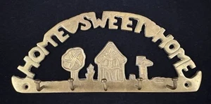 Vintage Home Sweet Home Metal Brass Wall-Mouted Key Holder Rack - Picture 1 of 3